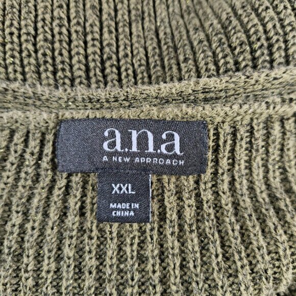 A.N.A. A New Approach Hunter Green / Gold Specks Women's Sweater XXL - Picture 7 of 8